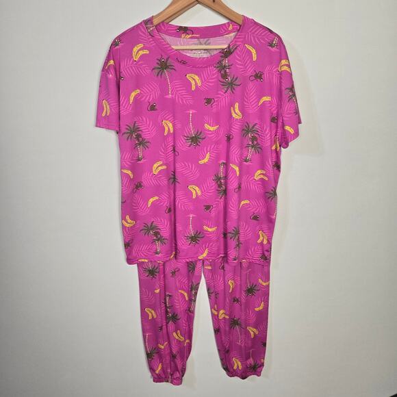 Joyspun Women's Short Sleeve Jungle Pajamas Set, Size 16-18 - Picture 1 of 11